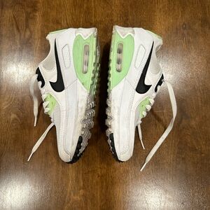 Nike Air Max 90 White and Green Sneakers